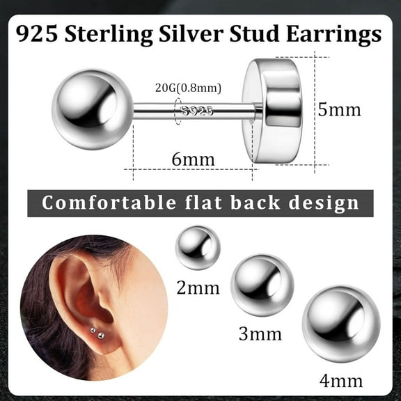 Threadl Flat Back Earrings, Hypoallergenic 14K Real Gold Plated Cz Stud Earrings | Cartilage Earring | Tragus Helix Piercing Jewelry | Push In Flatback Earrings For Women Men[o2958]