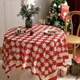 thumbnail image 5 of Yhmxh Christmas Round Tablecloth 48×48 Inch Round, Red and White Checkered Table Cloth, Waterproof Table Cover for Picnic Birthday Wedding Baby Shower Party Tablecloth, 5 of 7