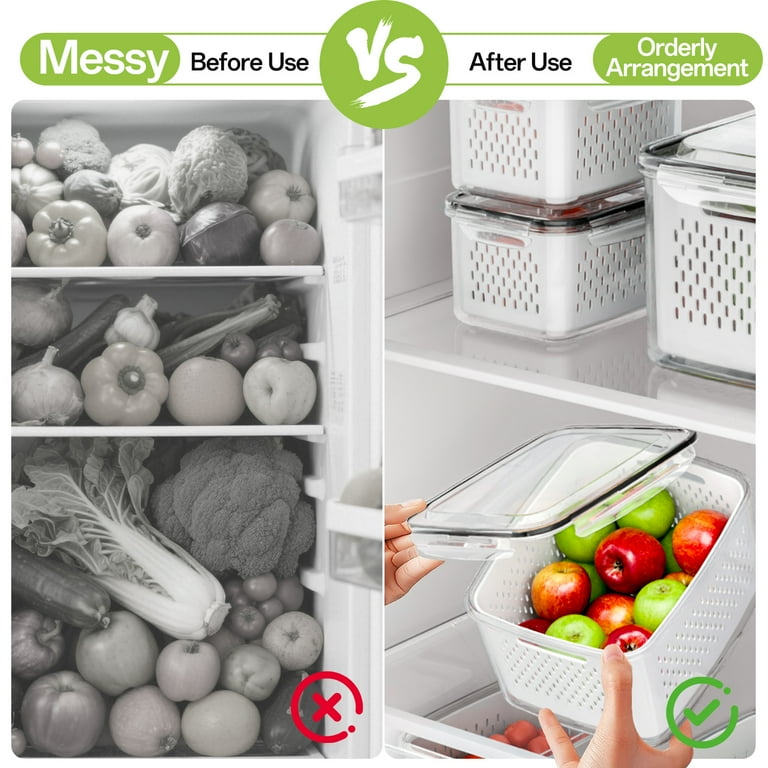 TINANA 5-Pack Produce Saver Containers with Colander photo 4