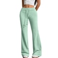 thumbnail image 2 of KPOPLK Women's Low Rise Flare Sweat Pants Drawstring Elastic Waist Bell Bottom Sweatpants with Pockets Casual Lounge Trousers,Size XXL, 2 of 7