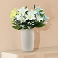 thumbnail image 4 of Valentines Flowers Bouquet, 15.7 inch Artificial Lily Flowers with 7 Heads Lilies, Fake Lillies, Long Stem Artificial Stargazer Lilies, Faux Flowers for Floor Vase Wedding Home Party Decor, 4 of 6