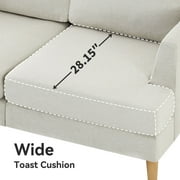 Gericco Mid-Century Modern Timeless Linen Loveseat, Beige