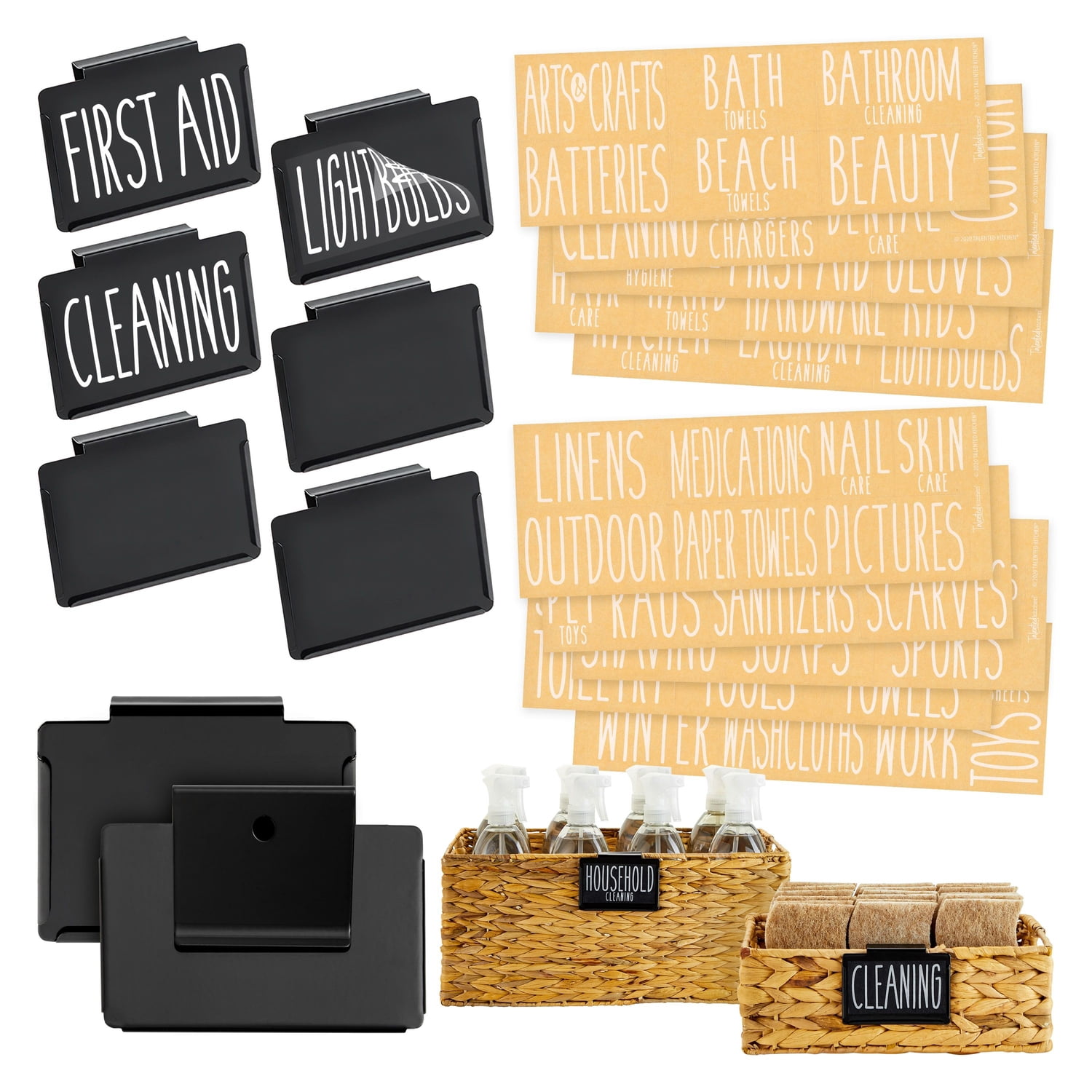 162 Bold All Caps Laundry Room Labels - Clear Vinyl Stickers For Organization, Storage, Cleaning Supplies