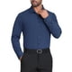 thumbnail image 4 of Camisa de vestir de negocios de manga larga con botones para hombre, color sólido, elástico, azul marino, 4 of 5