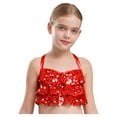thumbnail image 5 of Xnihocha Kids Girls Sequin Spaghetti Strap Camisole Vest Jazz Hip Hop Jazz Ballet Dance Tank Tops Red 10, 5 of 7