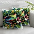 thumbnail image 3 of GOSMITH Funny Animal Frog Home Decorative Throw Pillow Cover Watercolor Tree Frog in Tropical Jungle Cushion Case Decoration Outside Pillowcase Sofa Couch Decor White, 3 of 5