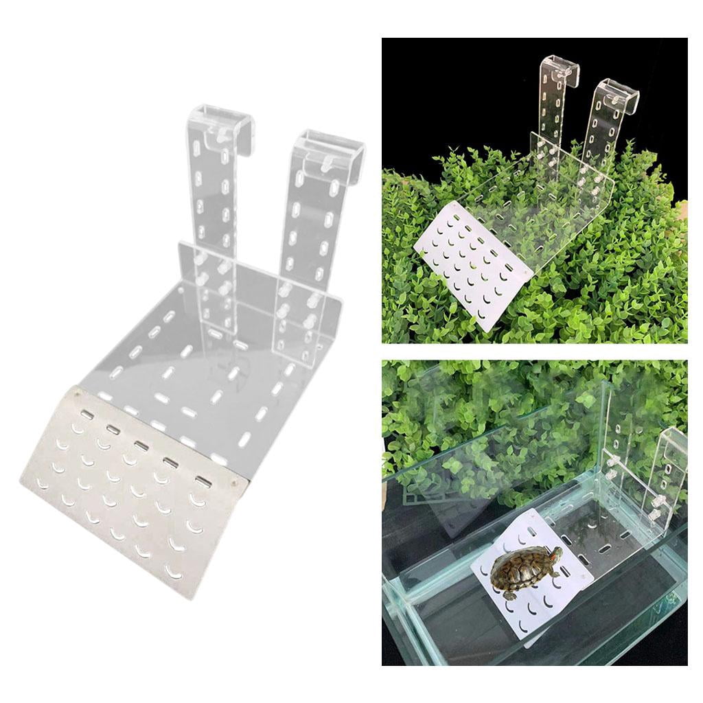 Bvdfgk Acrylic Tortoise Ramp Climbing Hermit Aquarium Turtle Basking Platform 15x21.3cm