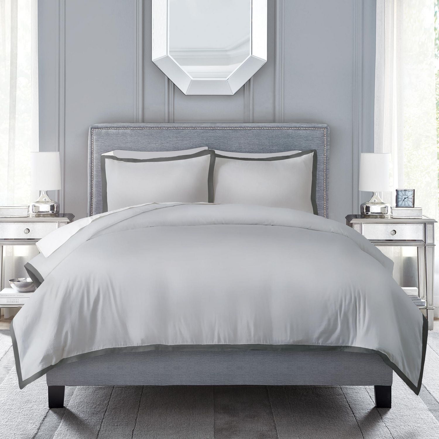 Ensemble de housse de couette Hotel Style à bordure italienne Ensemble de housse de couette