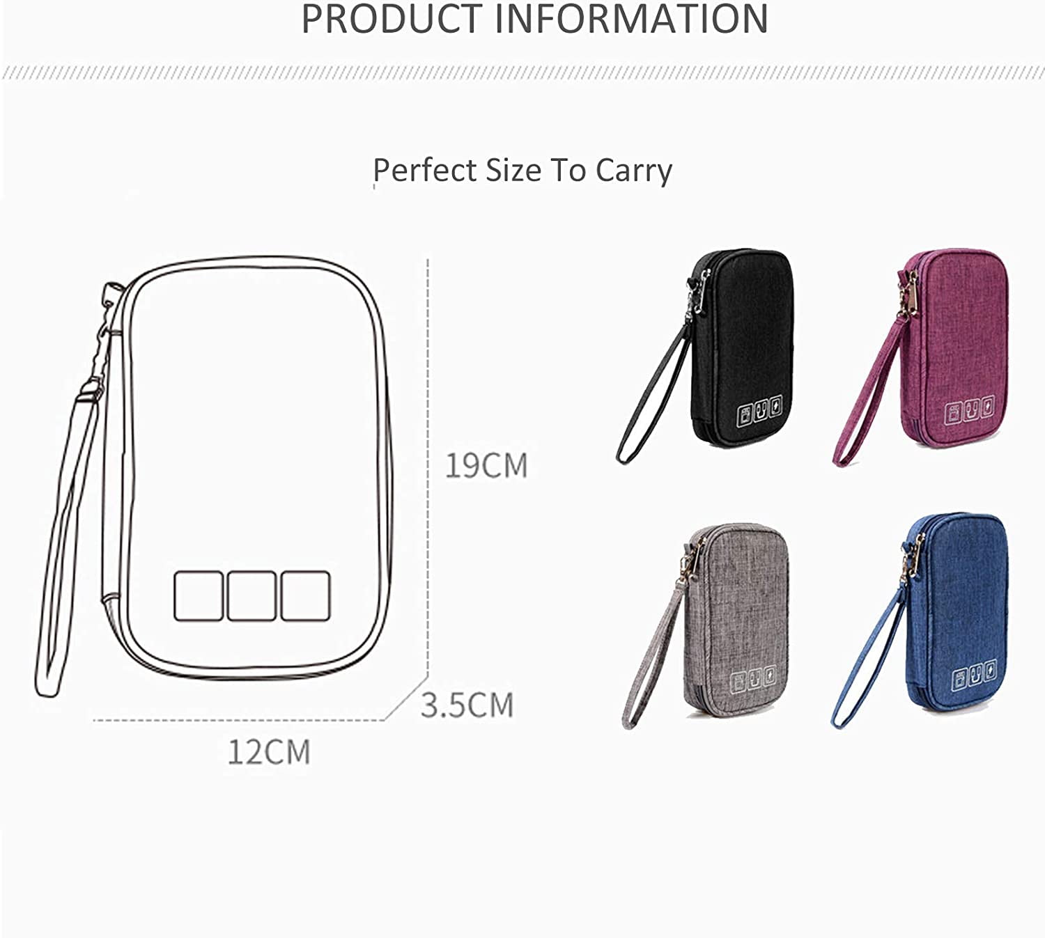 Phone Grey+Purple 2PCS Cable Organizer Bag SD Card,with 5pcs Cable Ties USB Travel Cord Organizer Pouch Small Electronics Accessories Bag Tech Cord Storage Pouch for Cable Charger 