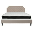 thumbnail image 5 of Flash Furniture Brighton King Size Tufted Upholstered Platform Bed in Beige Fabric with Memory Foam Mattress, 5 of 5