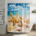 thumbnail image 4 of Hbdhejl Ocean Beach Print Shower Curtain 70X70 Inch With 12 Plastic Hooks Waterproof Shower Curtain Bathroom Heavy Side Shower Curtain Machine Washable Quick Dry, 4 of 8