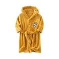 thumbnail image 2 of LSLJS Boys Girls Robe Kids Flannel Hooded Bathrobe Sleepwear Toddler Plush Robes With Belt, Kids Robe, 2 of 3