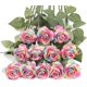 thumbnail image 1 of 12 pack de flores artificiales del arco iris, rosas del arco iris falsas, rosas del arco iris, rosas de tacto real, flores de seda para decoración floral de la boda kaili Sencillez, 1 of 2