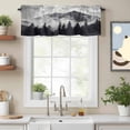 thumbnail image 3 of Snow Mountain Window Valance for Kitchen, Nature Scenery Black Forest Minimalist Rod Pocket Short Curtain for Small Windows, Light Filtering Decorative Valance, 54 x 18 Inch, 1 Panel, 3 of 9