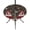 Bright Red Brown, variant on Round Outdoor Tablecloth with Umbrella Hole and Zipper, Blue Gnomes Christmas Fitted Table Cover with Elastic Edge for 55-60 Inch, Snowflake Xmas Poinsettia Waterproof Patio Tablecoths for Picnic