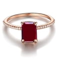 thumbnail image 2 of Limited Time Sale: 1.25 Carat Red Ruby and Diamond Engagement Ring in 10k Rose Gold for Women on Sale, 2 of 3