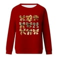 thumbnail image 4 of QATAINLAV Chandail en Molleton Cancer du Sein pour Femmes Manches Longues Tendance Imprimé Ruban Rose Col Rond Automne 2025 Rouge TG, 4 of 5