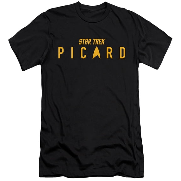 Star Trek Picard Picard Logo Adult 30/1 T-Shirt Black