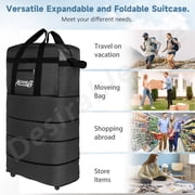 Desirable Life 40in 4 Layer Expandable Suitcase Bag Collapsible Rolling Wheeled Duffle Bag Large for Home Storage Cargo Travel Business Moving Luggage