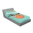 thumbnail image 2 of Animal Fitted Sheet & Pillow Sham Set, Cartoon Design Print Sloth a Flirty Words So You Come Here Often Color Image, Decorative Printed 4 Piece Bedding Decor Set, Twin, Multicolor, by Ambesonne, 2 of 3