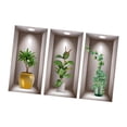 thumbnail image 3 of 3 piezas de pegatinas de pared con plantas en maceta, decoración de pared, autoadhesivas, impermeables y versátiles. 40 cm x 20 cm, 3 of 9