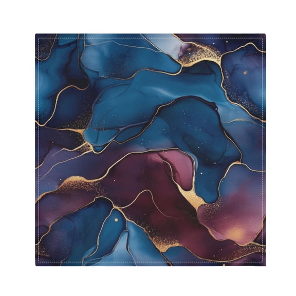 WOBOGO Gilt Blue Pattern Cloth Napkins 1 Piece Soft Elegant Touch Durable Absorbent Quick Drying for Elegant Dining