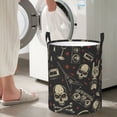 thumbnail image 7 of DouZhe Waterproof Collapsible Large Laundry Baskets, Skull Rock and Roll Music Prints Circular Hamper with Handles, 7 of 7