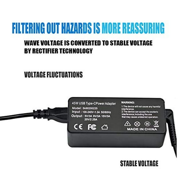 USB/Type C 45W Cargador Ac Adaptador para HP Chromebook X360 14-CA000