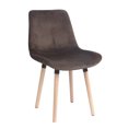 thumbnail image 1 of ViscoLogic LUXUS Eames Style Side Dining Chairs Set with Natural Wooden Legs (Matt Brown) Set of 2 Chairs, 1 of 2