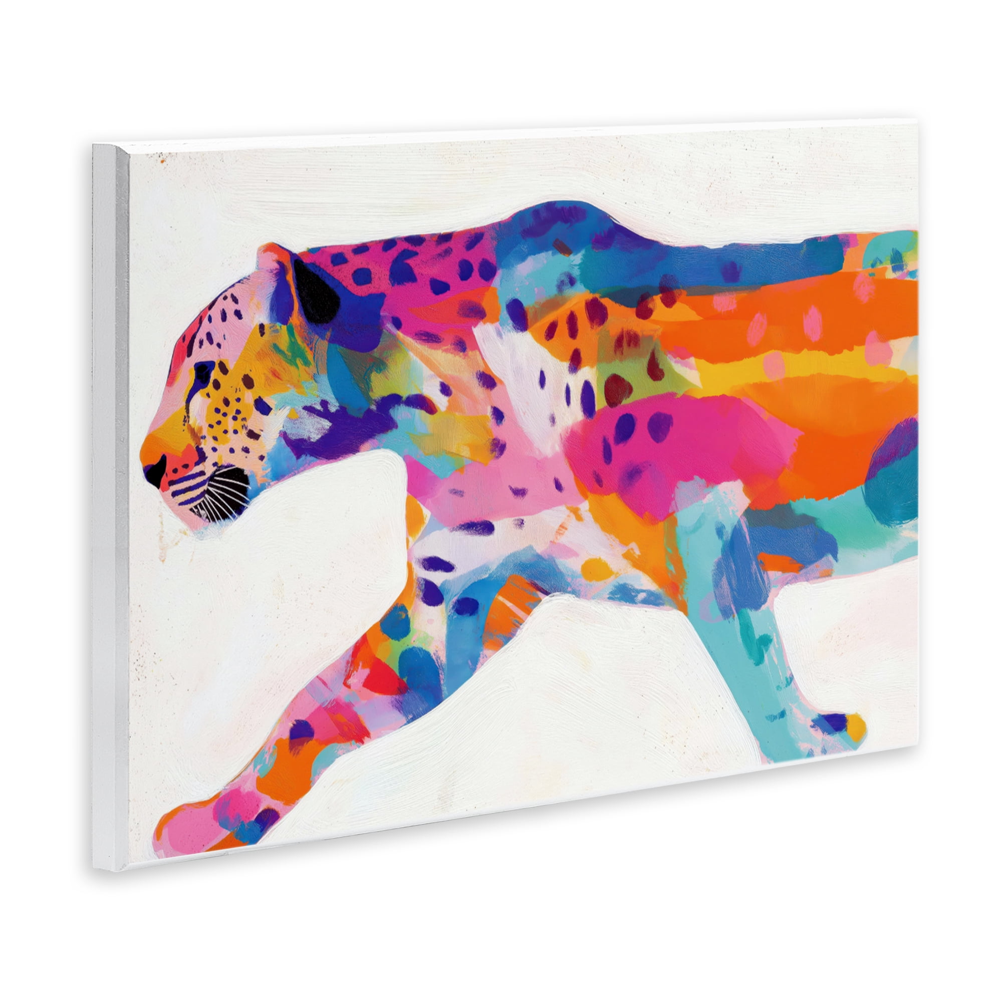 Stupell Industries Vibrant Hued Cheetah In Motion Wall Plaque Art, design by Chromatic Storm Studio
