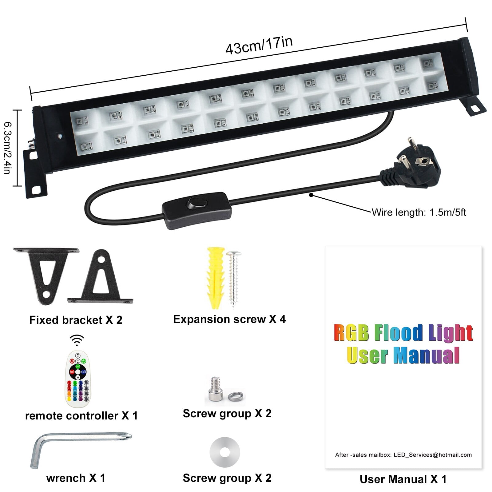 2 PCS UV+RGB Lights 50W,Color Changing Lights,Black Light for Glow Party,RGB Flood Light,with Switch and Remote,for Garden Lighting