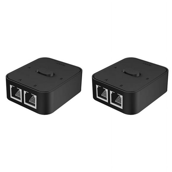 2X 2 Port Gigabit Network Switch RJ45 Switch Network Splitter Cable Extender 2 Way External Network Switcher Splitter,2 x Gigabit Network switch,Black