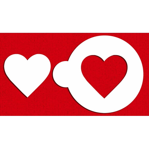 Designer Stencils Solid Heart Cake Stencil, Beige/semi-transparent