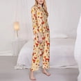 thumbnail image 3 of Pofeuu Cute Foxes Print Womens Pajamas Set Long Sleeve Sleepwear Button Down Nightwear Soft Pj Lounge Sets Button Down Pajamas Women-Large, 3 of 7