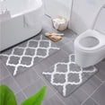 thumbnail image 2 of Rawiri Alfombra de baño Juego de 2 piezas Alfombra de ducha de baño de microfibra y alfombra de inodoro en forma de U $ Juego de 2 piezas Alfombra de baño peluda antideslizante absorbente para baño $, 2 of 6