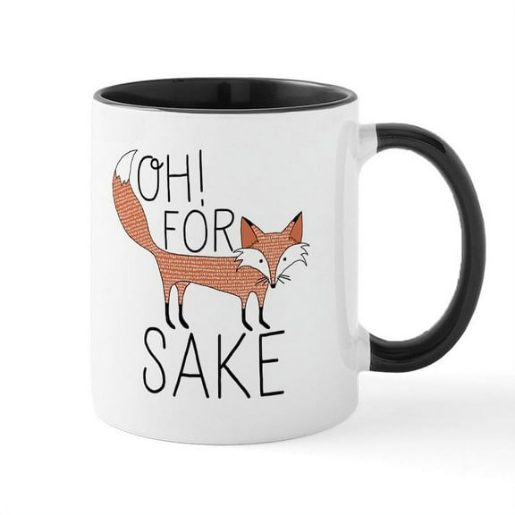 CafePress - Oh! For Fox Sake Ceramic Mug - 11 oz Ceramic Mug - Novelty Coffee Tea Cup