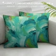 thumbnail image 3 of JEUXUS  Watercolor Decorative Pillow Covers, Blue Green Turquoise Abstract Background Art Cushion Case for Sofa Bedroom Car Throw Pillow Covers Cushion Cover Square, 3 of 5