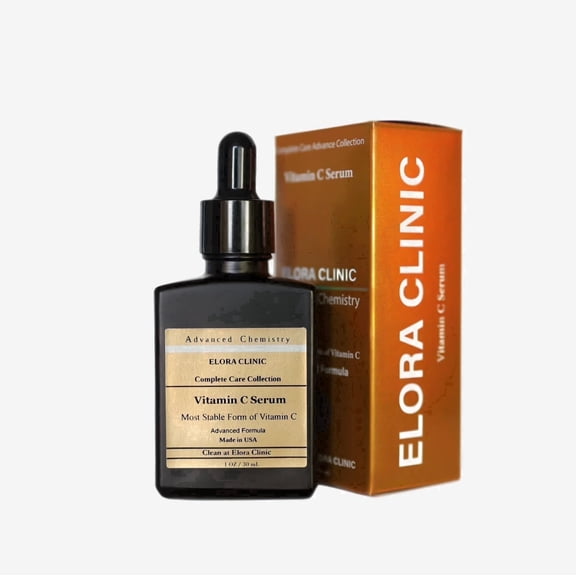 Elora Clinic Vitamin C Serum with Hyaluronic Acid– brightening and pore minimizer – Advanced Vitamin c with glow and hydration