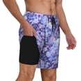 thumbnail image 2 of Naloa flower crystal Skull Print Men Swim Trunks with Compression Liner ,Board Shorts,Men's Swim Shorts with Drawstring and Elastic Waistband-3X-Large, 2 of 6