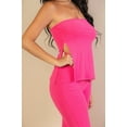 thumbnail image 4 of Ribbed Side Slit Bandeau Top & Flare Pants Set, 4 of 5