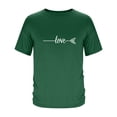 thumbnail image 2 of FRSASU Men’s Short Sleeve Shirts Crew Neck T-Shirt Love Print Casual Crew Neck Solid Basic Tops Green, 2 of 4