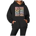 thumbnail image 2 of WEAIXIMIUNG Sweatshirts à Col Rond pour Femmes, Hoodie Décontracté avec Poche, Imprimé Lettres Anglaises, 2 of 3