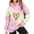 thumbnail image 2 of Bjutir Valentines Day Women Tops 2024 Fashion Sweatshirt Printed Round Neck Long Sleeved Casual Hoodie, 2 of 5