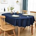 thumbnail image 2 of Oval Tablecloth 54"X72" Inch Polyester Fabric Table Cloth Solid Navy Heavy Duty Table Cover Washable for Dinning Kitchen Home Party, 2 of 6