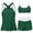 Green Swimsuits for Women, variant on 3 Piece Womens Swimsuits Tummy Control Bathing Suit Sets with Pockets Boyshorts Modest Swim Tank Tops with Bra L