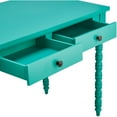 thumbnail image 4 of Chelsea Lane Wood Writing Desk 2-Drawer with Helix Legs, Marine Green, 4 of 4