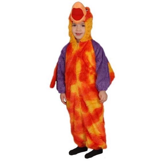 Dress Up America Little Orange Parrot Costume Set - Size 12-14 Years for Kids | Unisex