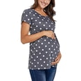 thumbnail image 4 of Jchiup women's maternity tops short sleeve side ruching round neck shirt, 4 of 4