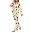thumbnail image 5 of DISNIMO Witch Pumpkin Skull Print Women 2 Piece Pajama Sets Casual Loose Sleepwear Long Sleeve Button Down Nightwear with Long Pajama Pants Halloween Loungewear, XS, 5 of 7
