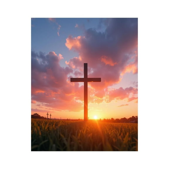 Paint by Numbers Kit for Adults, Sunset Cross Silhouette Field Sky Paint by Numbers, Easy Paint by Numbers Kit for Adults Beginner, DIY Adult Paint by Number Kits on Canvas, Home Decor